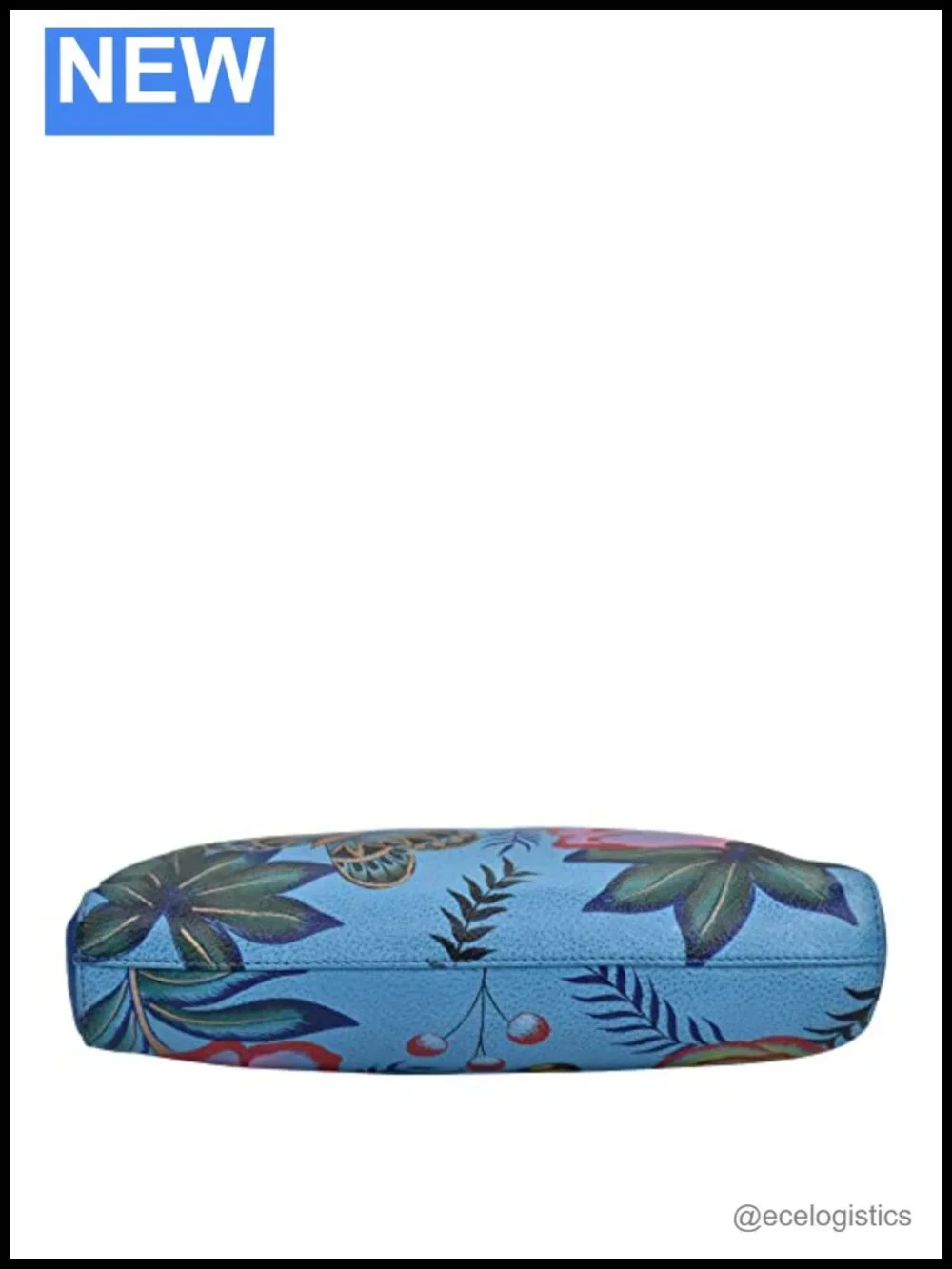 Hand-painted Genuine Leather Crossbody Bag with Adjustable Strap
